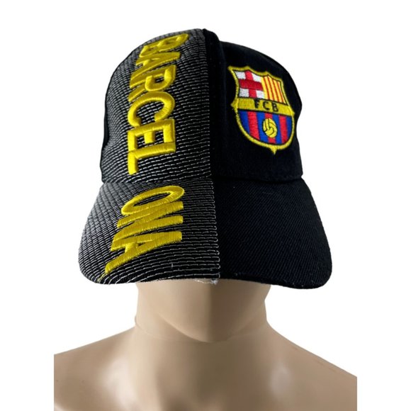 Ram Ram FCB Barcelona Black Embroidered Logo Patch/Name Strapback Baseball Cap - Picture 1 of 5